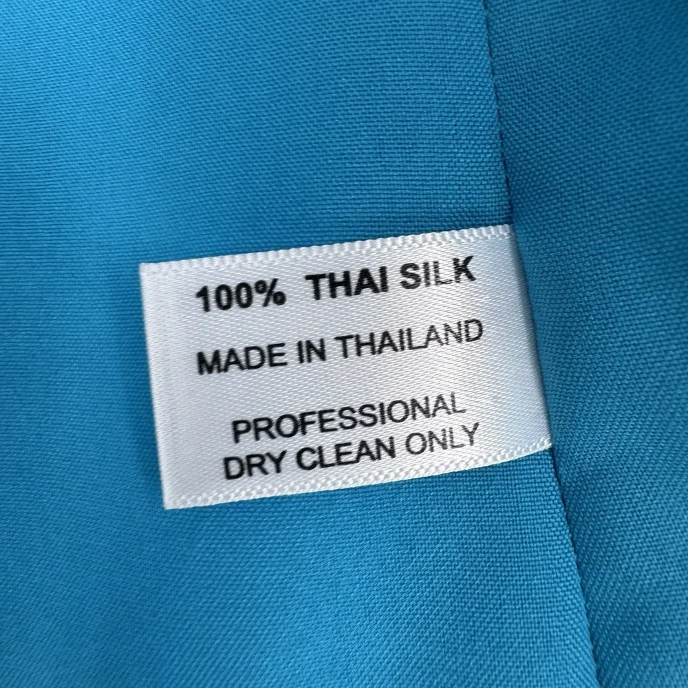 Marisa Baratelli 100% Thai Silk Blazer Blue Polka Dot Trim‎ Luxury Evening 8
